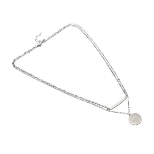 [49048] COLLAR ACERO DOBLE DIJE