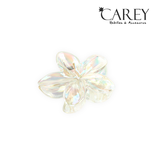 [49126] BROCHE FLOR IRISADA TRANSPARENTE