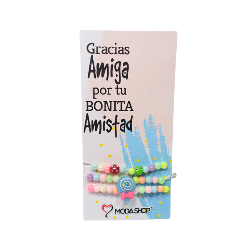 [45827D] SET INFANTIL DE PULSERAS MOSTACILLAS + PACKAGING DIA DEL AMIGO
