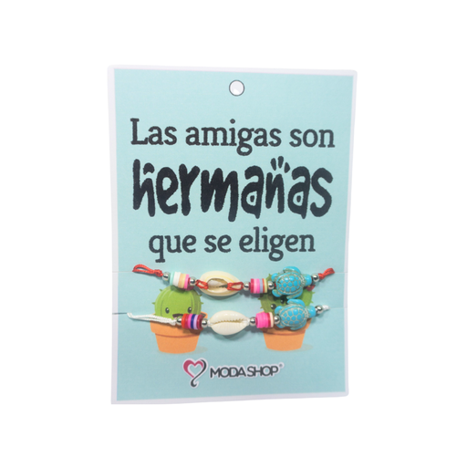 [45883D] TOBILLERA REGULABLE DIJE X2 DIA DEL AMIGO