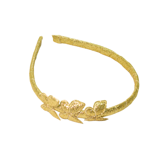 VINCHA GLITTER CON APLIQUE DE MARIPOSAS