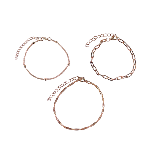 SET DE PULSERA X3 CADENA FINA