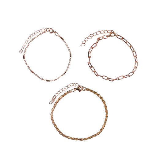 SET DE PULSERA X3 CADENA FINA