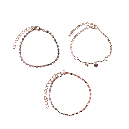 SET DE PULSERA X3 STRASS Y DIJES
