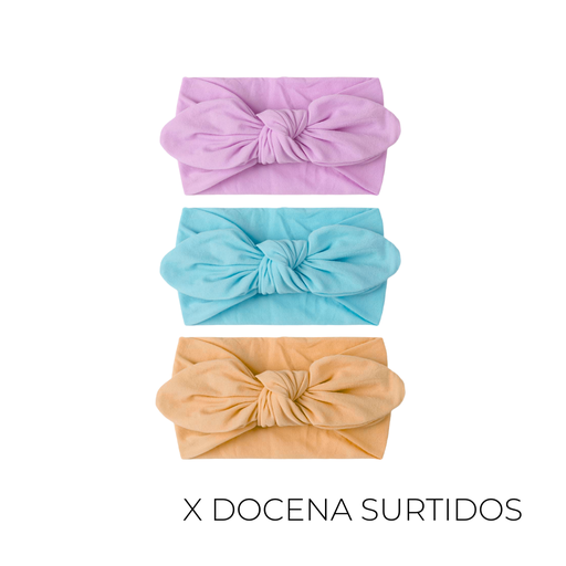 [42439D] VINCHA MODAL CON NUDO FRONTAL LISA X12