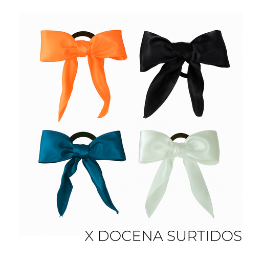 [42438D] COLERO MOÑO RASO LISO X12 SURTIDOS