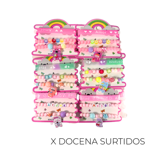 [45828D] SET DE PULSERA INFANTIL CON DIJE X12
