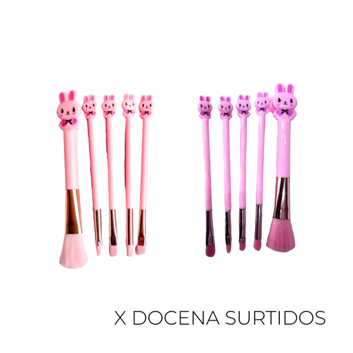 [45839D] SET DE BROCHA DE MAQUILLAJE CONEJO X12