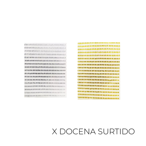 [37759D] STRASS PARA EL ROSTRO DORADO Y PLATEADO X12