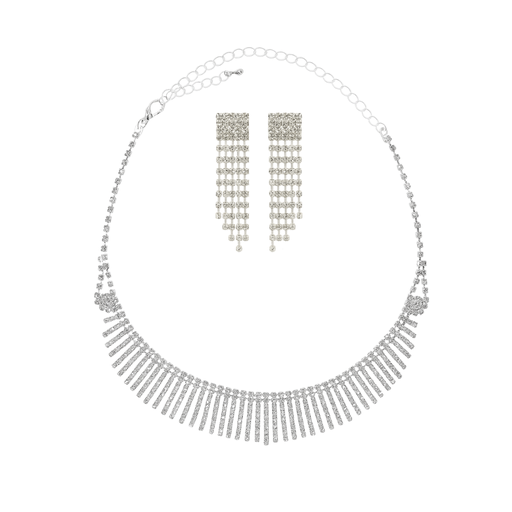 [50926] SET COLLAR + AROS STRASS COLGANTE