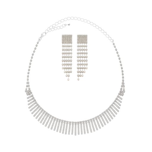 [50926] SET COLLAR + AROS STRASS COLGANTE