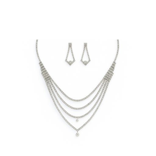 [50927] SET COLLAR + AROS STRASS MULTI CADENA