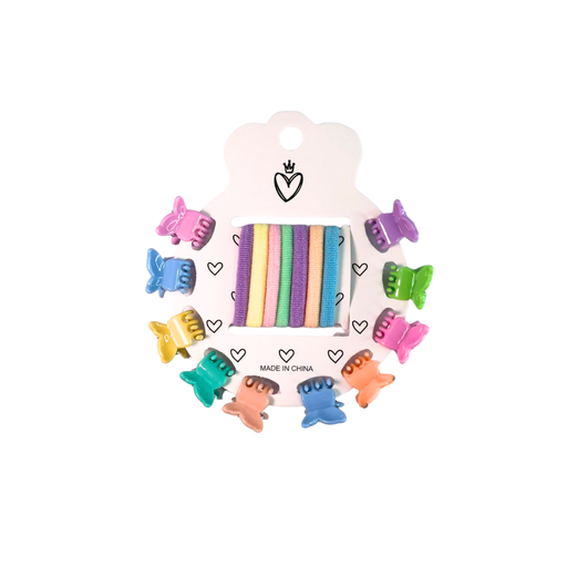 [50978] SET DE PELO COLOR PASTEL MARIPOSA