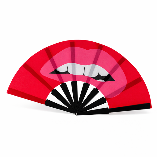 [51472] ABANICO DE TELA ESTAMPADO