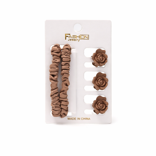 [51838] SET COLERO + BROCHE X3 COLOR LISO