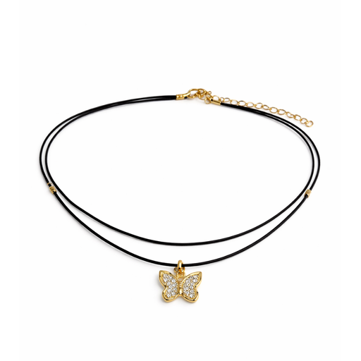 [52228] COLLAR FINO CON DIJE STRASS PEQUEÑO