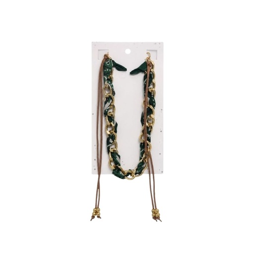 COLLAR CHOKER DE ESLABONES DORADOS CON LAZO