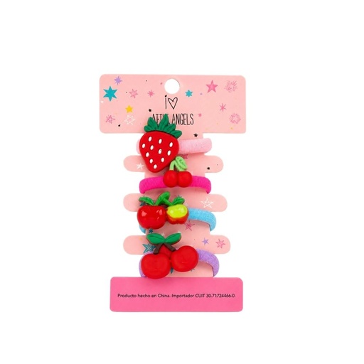 [53112] BLÍSTER DE COLITAS DE PELO INFANTILES SET TEMÁTICO FRUTAS