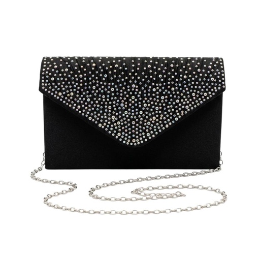 CARTERA DE FIESTA TIPO SOBRE CON CADENA PLATEADA
