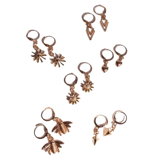 [53651] AROS CAREY CHARMS DORADOS
