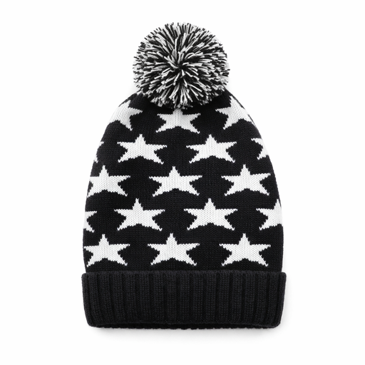 [36560] GORRO DE LANA ESTAMPA ESTRELLA